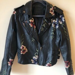 BLANKNYC Embroidered Leather Jacket - Small